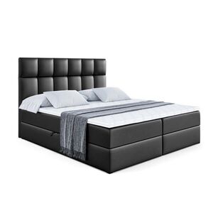 ALTDECOR AMERICKÁ postel s matrací H4 a roštem – RICAR – 120x200, vysoce lesklá černá obraz