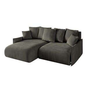 ALTDECOR ROHOVÁ SEDACÍ SOUPRAVA s otomanem vlevo ONESK-L -v1 216x177x72 černý velur obraz