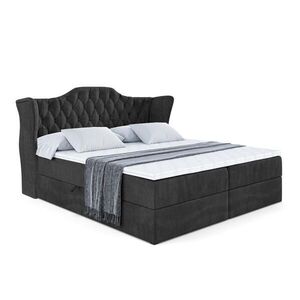 ALTDECOR AMERICKÁ postel s matrací H4 a lamelovým roštem – VILA – 200 x 200 cm – H4 – černá obraz