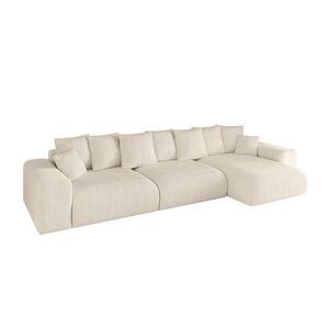 ALTDECOR ROHOVÁ SEDACÍ SOUPRAVA s otomanem vpravo ESKAR-L2 364x176x72 šedohnědý manšestr obraz