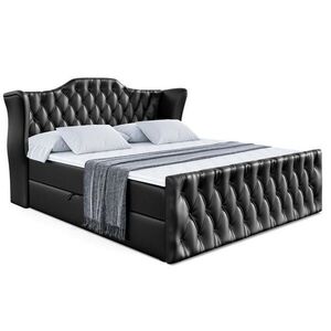 ALTDECOR AMERICKÁ postel VILA-Z – 200 x 200 cm – H4 – vysoce lesklá černá obraz