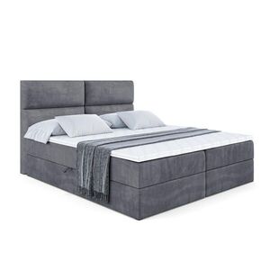 ALTDECOR AMERICKÁ postel s matrací H3 a lamelovým roštem – BOXI3 – 120 × 200 cm, tmavě šedá obraz