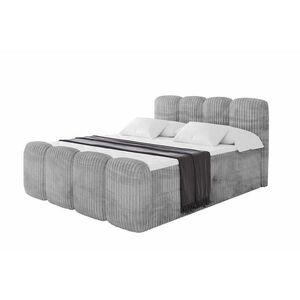 ALTDECOR AMERICKÁ postel s matrací H4 a lamelovým roštem – NINA-Z – 160 × 200 cm – světle šedá obraz