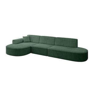 ALTDECOR ROHOVÁ SEDACÍ SOUPRAVA s otomanem vlevo MARI-L2 – 328 × 171 × 79 cm, zelený manšestr obraz