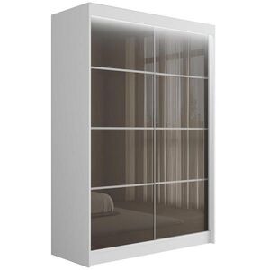 ALTDECOR ŠATNÍ SKŘÍŇ PEKA III s LED - 150 cm - bílá|šedá obraz