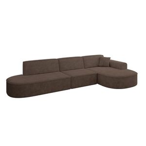 ALTDECOR ROHOVÁ SEDACÍ SOUPRAVA s otomanem vpravo MARI-L2 – 328 x 171 x 79 cm, hnědý velur obraz
