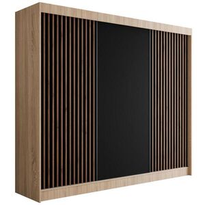 ALTDECOR ŠATNÍ SKŘÍŇ s lamelovými posuvnými dveřmi VILANv2 – 250 cm Sonoma dub + lamely dub wotan obraz