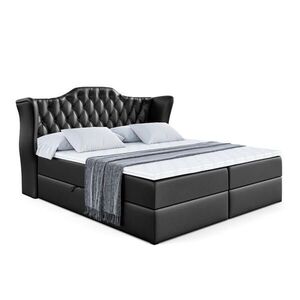 ALTDECOR AMERICKÁ postel s matrací H4 a roštem – VILA – 160 × 200 cm – H4 – vysoce lesklá černá obraz