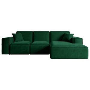 ALTDECOR ROHOVÁ SEDACÍ SOUPRAVA s otomanem vpravo SERRA-L – 266 × 169 × 80 cm, zelený velur obraz