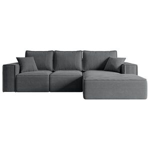ALTDECOR ROHOVÁ SEDACÍ SOUPRAVA s funkcí lůžka a úložným prostorem SERRA-L-S – 266x161x87 cm tmavě šedý manšestr obraz