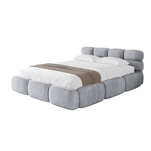 ALTDECOR ČALOUNĚNÁ POSTEL s úložným prostorem a lamelovým roštem, americká postel bez matrace – NOMA 180x200 světle šedá obraz