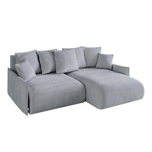 ALTDECOR ROHOVÁ SEDACÍ SOUPRAVA s otomanem vpravo ONESK-L -v1 216x177x72 světle šedý velur obraz