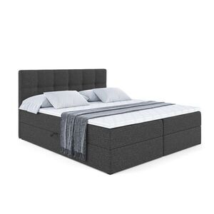 ALTDECOR AMERICKÁ postel s matrací H4 a lamelovým roštem – MARCE – 180x200 – H4 – tmavě šedá obraz