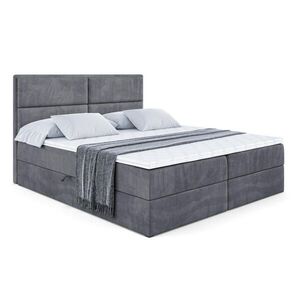 ALTDECOR AMERICKÁ postel s matrací H4 a lamelovým roštem – AURA – 200 x 200 – H4 – tmavě šedá obraz