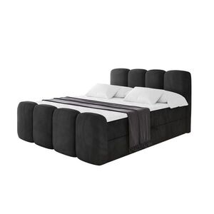 ALTDECOR AMERICKÁ postel s matrací H4 a lamelovým roštem – NINA-Z – 160 × 200 cm – černá obraz