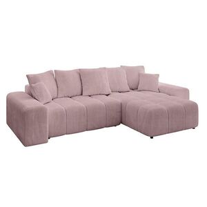 ALTDECOR ROHOVÁ SEDACÍ SOUPRAVA s otomanem vpravo ENIL-L 297x189x68 růžový manšestr obraz