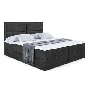 ALTDECOR AMERICKÁ postel s matrací H4 a lamelovým roštem – AURA – 200 x 200 – H4 – černá obraz