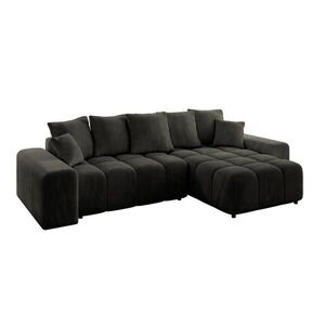 ALTDECOR ROHOVÁ SEDACÍ SOUPRAVA s otomanem vpravo ENIL-L 297x189x68 černý velur obraz