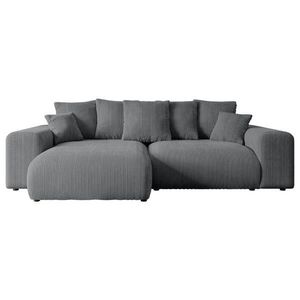 ALTDECOR ROHOVÁ SEDACÍ SOUPRAVA s otomanem vlevo ESKAR-L 266x176x72 tmavě šedý manšestr obraz