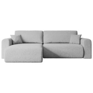 ALTDECOR ROHOVÁ SEDACÍ SOUPRAVA s funkcí lůžka a úložným prostorem ORRO-L – 272 x 145 x 83 cm, světle šedá buklé obraz