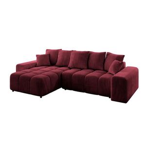 ALTDECOR ROHOVÁ SEDACÍ SOUPRAVA s otomanem vlevo ENIL-L 297x189x68, bordó, velur obraz