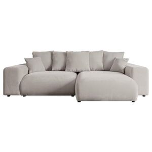ALTDECOR ROHOVÁ SEDACÍ SOUPRAVA s otomanem vpravo ESKAR-L 266x176x72 světle hnědý velur obraz