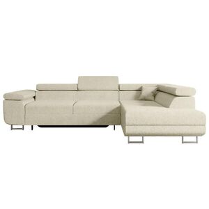 ALTDECOR ROHOVÁ SEDACÍ SOUPRAVA s funkcí lůžka a úložným prostorem GUSA-L 272x202x107 cm, béžová buklé obraz