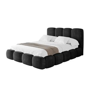 ALTDECOR ČALOUNĚNÁ POSTEL s úložným prostorem a lamelovým roštem, americká postel bez matrace – KALA 180x200 černá obraz