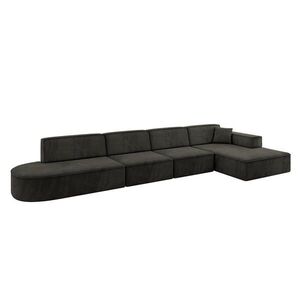 ALTDECOR ROHOVÁ SEDACÍ SOUPRAVA s otomanem vpravo IREA-L3-v4 – 412 × 165 × 77 cm, černá obraz