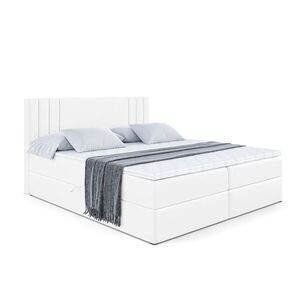 ALTDECOR AMERICKÁ postel s matrací H4 a roštem – IDRIKO – 180 × 200 cm – H4 – vysoce lesklá bílá obraz