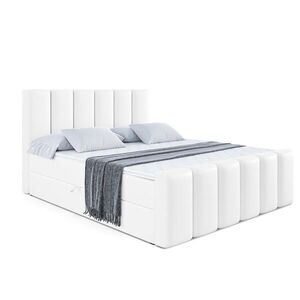 ALTDECOR AMERICKÁ postel BOXI1-Z – 140 × 200 cm – H4 – vysoce lesklá bílá obraz