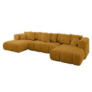 ALTDECOR SEDACÍ SOUPRAVA CLOUD-U-v1 405x185x90 hořčicově žlutý manšestr obraz