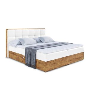 ALTDECOR AMERICKÁ postel s matrací H4 a lamelovým roštem – LOLLI7 – 140x200 – vysoce lesklá bílá obraz