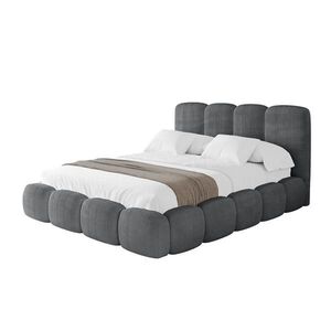ALTDECOR ČALOUNĚNÁ POSTEL s úložným prostorem a lamelovým roštem, americká postel bez matrace – KALA 160x200 tmavě šedá obraz