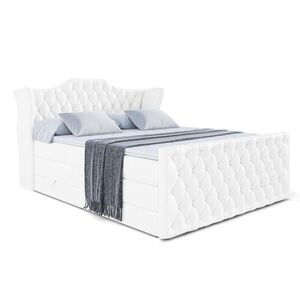 ALTDECOR POSTEL boxspring VILA-Z KING – 120 × 200 – H3/H4 – vysoce lesklá bílá obraz