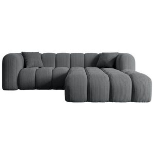 ALTDECOR ROHOVÁ SEDACÍ SOUPRAVA s otomanem vpravo OLEA-L1 – 231 × 173 × 74 cm tmavě šedá obraz