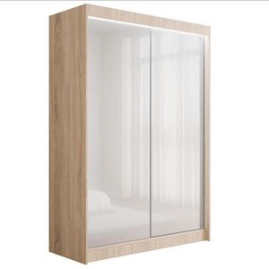 ALTDECOR ŠATNÍ SKŘÍŇ PEKA s LED osvětlením – 150 cm – Sonoma dub | bílá obraz