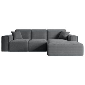 ALTDECOR ROHOVÁ SEDACÍ SOUPRAVA s otomanem vpravo SERRA-L – 266 x 169 x 80 cm, tmavě šedý manšestr obraz