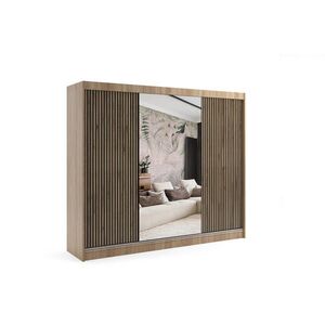 ALTDECOR ŠATNÍ SKŘÍŇ VILAN s zrcadlem – 250 cm – Sonoma dub | dub wotan obraz