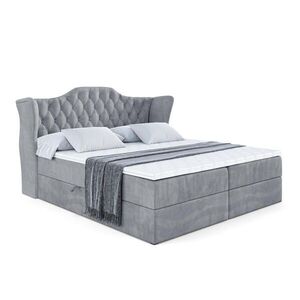 ALTDECOR AMERICKÁ postel s matrací H4 a lamelovým roštem – VILA – 200 x 200 cm – H4 – šedá obraz