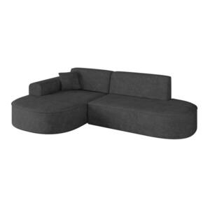 ALTDECOR ROHOVÁ SEDACÍ SOUPRAVA s otomanem vlevo MARI-L1 – 243 x 171 x 79 cm, tmavě šedý velur obraz