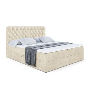 ALTDECOR AMERICKÁ postel s matrací H3 a lamelovým roštem – BOXI8 – 200 x 200 cm, béžová obraz