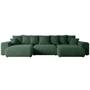 ALTDECOR SEDACÍ SOUPRAVA s funkcí lůžka ESKAR-U - 364 x 176 x 72 cm, zelená manšestr obraz
