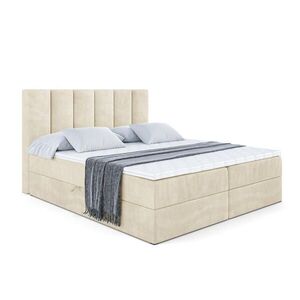 ALTDECOR AMERICKÁ postel s matrací H3 a lamelovým roštem – BOXI1 – 140 × 200 cm, béžová obraz