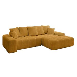 ALTDECOR ROHOVÁ SEDACÍ SOUPRAVA s otomanem vpravo ENSI-L – 267 × 164 × 69 cm, curry žlutá obraz