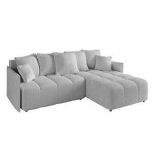 ALTDECOR ROHOVÁ SEDACÍ SOUPRAVA s otomanem vpravo LONLI-L 251x189x68 světle šedá buklé obraz
