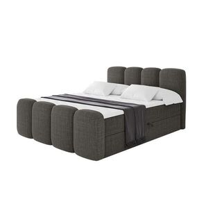 ALTDECOR AMERICKÁ postel s matrací H4 a lamelovým roštem – NINA-Z – 120 × 200 cm – šedá obraz