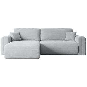 ALTDECOR ROHOVÁ SEDACÍ SOUPRAVA s funkcí lůžka a úložným prostorem ORRO-L – 272 × 145 × 83 cm, šedá manšestr obraz