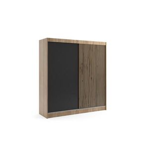 ALTDECOR ŠATNÍ SKŘÍŇ VILAN s lamelami/LED – 200 cm – Sonoma dub | dub wotan obraz