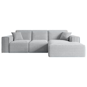 ALTDECOR ROHOVÁ SEDACÍ SOUPRAVA s otomanem vpravo SERRA-L – 266 × 169 × 80 cm, šedý manšestr obraz